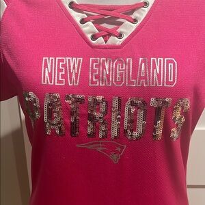 New England Patriots Pink Lace-Up Top